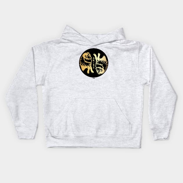 Aries Golden Zodiac Symbol Kids Hoodie by FreeSpiritMeg